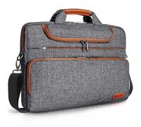 DOMISO Sacoche Ordinateur 17 Pouces Résistant à l'Eau Pochette PC Portable Gamer Sac Bandoulière Homme Business pour 17 17.3 18 Pouces Notebook/Dell/Lenovo/Acer/HP/MSI/ASUS, Gris Foncé