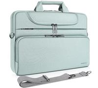 DOMISO Sacoche Ordinateur 17 Pouces Résistant à l'Eau Pochette PC Portable Sac à Bandoulière Business Compatible 17-17.3" Notebook/Dell/Lenovo/Acer/HP/MSI/ASUS, Vert Menthe