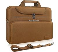 DOMISO Sacoche Ordinateur 17 Pouces Résistant à l'Eau Pochette PC Portable Sac à Bandoulière Business Compatible 17-17.3" Notebook/Dell/Lenovo/Acer/HP/MSI/ASUS, Caramel