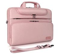 DOMISO Sacoche Ordinateur 17 Pouces Résistant à l'Eau Pochette PC Portable Sac à Bandoulière Femme Business pour 17-17.3" Notebook/Dell/Lenovo/Acer/HP/MSI/ASUS, Rose