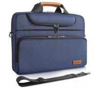 DOMISO Sacoche Ordinateur Portable 17 Pouces, Résistante à l'eau et Antichoc, Pochette PC Multifonction, Sac à Bandoulière Homme Business pour 17-17.3 Pouces Acer, HP, Lenovo, Asus, Dell, Bleu Foncé