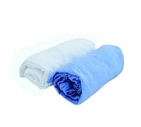 Doux nid lot de 2 draps housse blanc ciel 60x120cm
