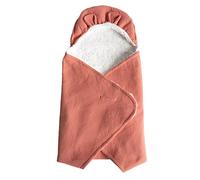 DOMIVA 2400051 Couverture Nomade Fluffy Terracotta avec 3 OU 5 Points, Auto-AGRIPPANTE