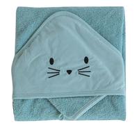 Domiva Cape de bain et gant Nil – Chat bleu – 75 x 75 cm