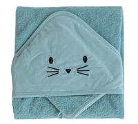 Domiva Cape de bain et gant Nil – Chat bleu – 75 x 75 cm