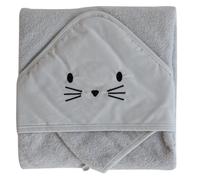 DOMIVA Coffret sortie de bain Uni - Eponge 100% Coton - Avec gant - Perle - 75 x 75 cm