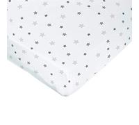 DOMIVA Drap-Housse Imprimé Etoiles Blanc 70 x 140 cm Gris