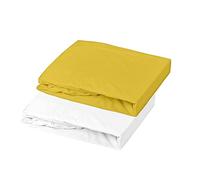 DOMIVA LOT 1 ALESE PU + 1 Drap Housse 070X140 Blanc/Curry
