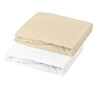 Domiva Lot 2 Draps housse - 60 x 120 cm - Jersey - Blanc/Cailloux NC G