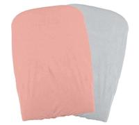 DOMIVA Lot 2 Housses matelas à langer - Polycoton - Oeko-Tex® - Pêche/Perle - 50 x 75 cm