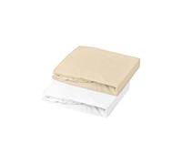 DOMIVA Lot DE 2 DRAPS Housse - 60 x 120 cm Jersey - Blanc/Cailloux