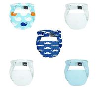 Domiva Lot DE 5 Couches Lavable Assorties 0-4 kg Moustache