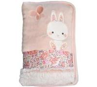 DOMIVA Protege carnet de santÃ© Lapinou - Coton/Polyester - Fermeture zip - Rose - 15 x 26 cm Neutre G