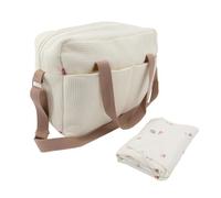 Domiva Sac à langer Maternity Love – Matelas nomade et waterproof – Écru, Marron beige