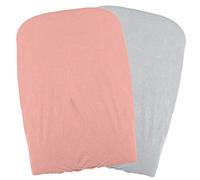 Domiva Housses de matelas à langer – Set de 2 Pêche/Perle Orange