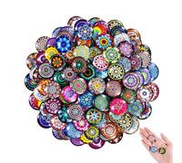 Domkan 100 Pièces 25mm Decoration Cabochon Rond, Cabochons pour Bijoux, Cabochons Verre pour Bijoux, Scrapbooking et Décoration Artisanale Extérieure ou Intérieure