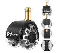 Domkan Roulettes chaise de bureau, 5 Pcs Roulette Chaise Bureau 360°Rotation Aucun Bruit pour Chaise de Bureau,Sols en Bois, Moquettes, Carrelages10x22mm(1KEA)