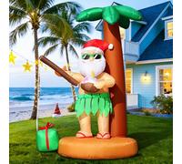 DomKom Palm Tree Décorations gonflables de Noël en juillet 1,5 m avec LED intégrées pour fête de vacances, jardin, pelouse, cour