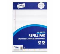 Domkora Lot de 100 feuilles de papier ligné A4 pour carnet de notes ligné perforé - Pour le travail, l'école, l'université - Classeur prêt à l'emploi - 100 % recyclable