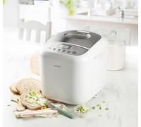 DOMO B3976 Machine à pain - 17 programmes de cuisson (dont Pizza et Sans gluten) - 3 tailles de pain (500 g, 750 g, 1000 g) - Sans PFAS - Avec minuterie - Écran LCD - Blanc