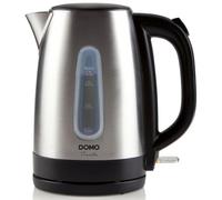 DOMO DO496WK Wasserkocher - Automatische Abschaltung & Trockenkochschutz - 1,7 L - Edelstahl/Schwarz