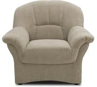 DOMO. collection Bahia FK Fauteuil rembourré, avec Rembourrage à Ressorts, Design Classique, Fauteuil Simple, 102 x 57 x 91 cm (l x p x h), Beige/Gris