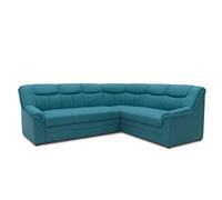 DOMO. collection Berlin Canapé d'angle Intemporel avec Fonction Couchage et Rembourrage à Ressorts, canapé en Forme de L, 205 x 250 x 89 cm, Bleu pétrole