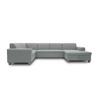 DOMO. collection Canapé avec Fonction Couchage et Coffre de lit, canapé rembourré, Moderne, en Forme de U, Menthe, 162 x 333 x 199 cm