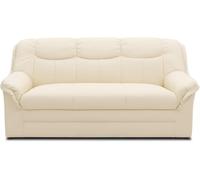 DOMO. collection Canapé Berlin Classique 3 Places en Cuir synthétique Souple et Noyau à Ressorts de qualité supérieure, 3 Places, 178 x 90 x 89 cm (l x p x h), Beige (Blanc)