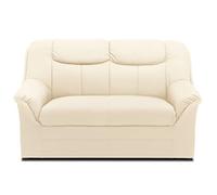 DOMO. collection Canapé Berlin en Cuir, Classique, 2 Places, rembourré, en Cuir synthétique Souple et Noyau à Ressorts de qualité supérieure, 2 Places, 143 x 90 x 89 cm (l x p x h), Beige (Blanc)