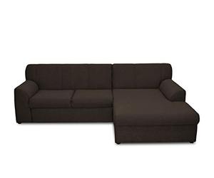 DOMO. collection Canapé d'angle en Forme de L avec Fonction Convertible, Moderne, Petit Coin rembourré, 245 x 155 x 78 cm (l x p x h), Marron