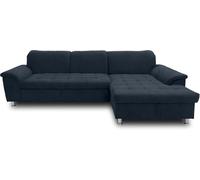 DOMO. collection Canapé d'angle Franzi avec Fonction Dossier - Canapé d'angle en Forme de L - 79 x 170 x 81 cm (l x p x h) - Bleu foncé