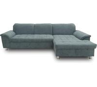 DOMO. collection Canapé d'angle Franzi en Forme de L - Canapé d'angle rembourré - 279 x 162 x 81 cm (l x p x h) - Gris