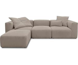 DOMO. collection Canapé d'angle Malia Cord modulable en Forme de L composé de 2 fauteuils d'angle, 1 Fauteuil et 1 Tabouret, canapé modulaire, 4 éléments rembourrés, canapé d'angle 301 x 193 x 69 cm