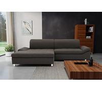 DOMO. collection Canapé d'angle Mika, canapé Convertible et tiroir de lit en Forme de L, canapé-lit avec Fonction Dossier et accoudoirs, Coin rembourré, 260 x 178 x 80 cm (l x p x h), Anthracite