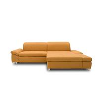 DOMO Collection Canapé d'angle Mika en Forme de L avec Dossier et accoudoirs, Coin rembourré, 260 x 178 x 80 cm (l x p x h), Jaune