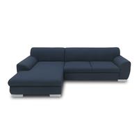 DOMO. collection Canapé d'angle Nika, canapé avec Fonction de lit en Forme de L, Ensemble d'angle, Coin Moderne rembourré, canapé d'angle, canapé-lit, 277 x 156 x 78 cm (LxPxH), Bleu