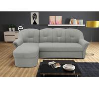 DOMO. collection Canapé d'angle Puno - Petit canapé d'angle en Forme de L avec Chaise Longue - Canapé rembourré - 233 x 142 x 84 cm (l x p x h) - Argenté