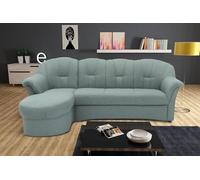 DOMO. collection Canapé d'angle Puno, Petit canapé en Forme de L avec Chaise Longue, canapé rembourré, canapé d'angle 233 x 142 x 84 cm (l x p x h), Bleu Glacier