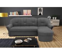 DOMO. collection Canapé d'angle Puno, Petit canapé en Forme de L avec Chaise Longue, canapé rembourré, canapé d'angle, 233 x 142 x 84 cm (l x p x h), Gris