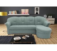 DOMO. collection Canapé d'angle Puno - Petit canapé-lit en Forme de L avec Chaise Longue - Canapé-lit rembourré - 233 x 142 x 84 cm (l x p x h) - Bleu Glacier