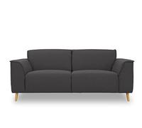 DOMO. collection Canapé Jules FK 2 5 Places Scandinave Canapé 2/5 Places avec Ressorts Garni avec Pieds en Bois 193x90x81cm (LxPxH) Pepper