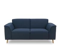 DOMO. collection Canapé Jules FK 2 Places Canapé 2 Places Scandinave avec Rembourrage Ressorts Garni avec Pieds en Bois 178 x 90 x 81 cm (LxPxH) en Bleu Foncé