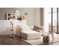 DOMO. collection Ecksofa Adrian, Modul-Sofa, L-Form aus 2 x Ecksessel und 1 x Polsterhocker, Modul-Couch, 3 Polster-Elemente, Eckcouch 216 x 193 x 69 cm (BxTxH), Creme