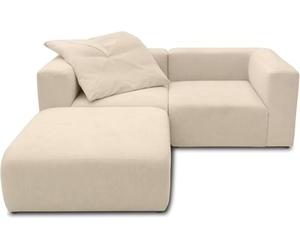 DOMO. collection Ecksofa Adrian, Modul-Sofa, L-Form aus 2 x Ecksessel und 1 x Polsterhocker, Modul-Couch, 3 Polster-Elemente, Eckcouch 216 x 193 x 69 cm (BxTxH), Beige