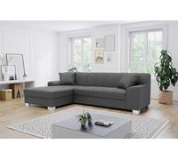 DOMO. collection Ecksofa Capri, Sofa in L-Form, Couch, Polsterecke, Eckcouch, Sofa-Garnitur 239 x 152 x 75 cm (BxTxH), Dunkelgrau