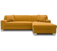 DOMO. collection Ecksofa Capri, Sofa in L-Form, Couch, Polsterecke, Eckcouch, Sofa-Garnitur 239 x 152 x 75 cm (BxTxH), Mango Gelb