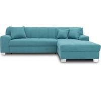 DOMO. collection Ecksofa Capri, Sofa in L-Form mit Schlaffunktion, Couch, Polsterecke, Eckcouch, Schlafsofa 239 x 152 x 75 cm (BxTxH), türkis