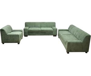 DOMO Collection Ensemble canapé Norma 3 pièces composé de fauteuils 101 x 85 x 74 cm, 2 Places 194 x 85 x 74 cm et canapé 3 Places 212 x 85 x 74 cm (l x p x h) - Vert