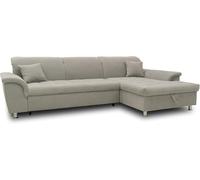 DOMO. Collection Franzi Canapé d'angle en Forme de L - Canapé d'angle rembourré à Droite - 279 x 162 x 81 cm (l x p x h) - Gris Clair